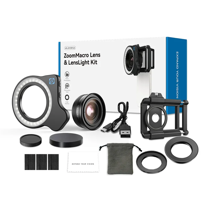 ABJF-10-20X Zoom Macro Lens With LED Fill Light Universal Clamp HD Camera Lens Kit For Iphone Samsung Smartphones
ABJF-10-20X Zoom Macro Lens With LED Fill Light Universal Clamp HD Camera Lens Kit For Iphone Samsung Smartphones