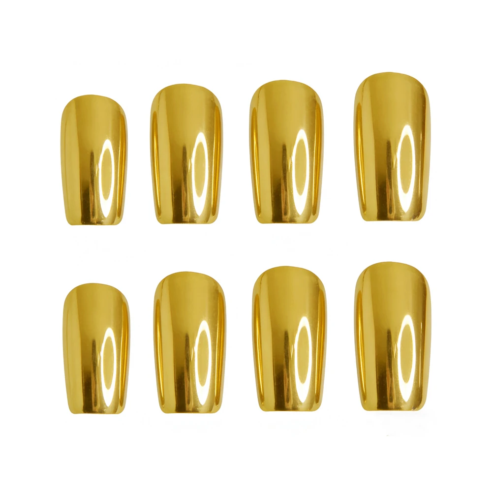 48Pcs Wholesale Acrylic False Nails Press Ons With Glue For Woman Mirror Gold Fake Nails Tip DIY Finger Manicure Accessory
48Pcs Wholesale Acrylic False Nails Press Ons With Glue For Woman Mirror Gold Fake Nails Tip DIY Finger Manicure Accessory