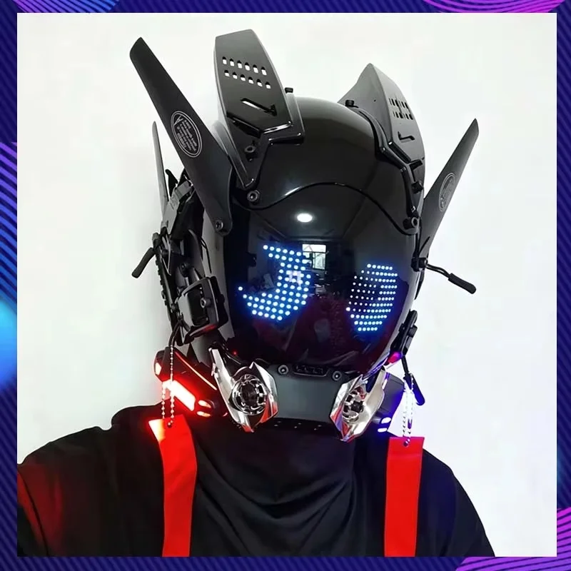 Sci-Fi Mech Warrior Mask Cosplay Costumes With LED Screen Support Phone APP Control Halloween Party Bar Props Cyber Punk Mask
Sci-Fi Mech Warrior Mask Cosplay Costumes With LED Screen Support Phone APP Control Halloween Party Bar Props Cyber Punk Mask