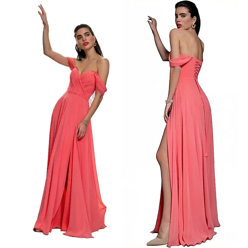 A Line Chiffon Slit Elegant Boat Neck Short Sleeve Pleat Bridesmaid Dresses Evening Wedding Party Formal Prom Cocktail Lace Up
A Line Chiffon Slit Elegant Boat Neck Short Sleeve Pleat Bridesmaid Dresses Evening Wedding Party Formal Prom Cocktail Lace Up