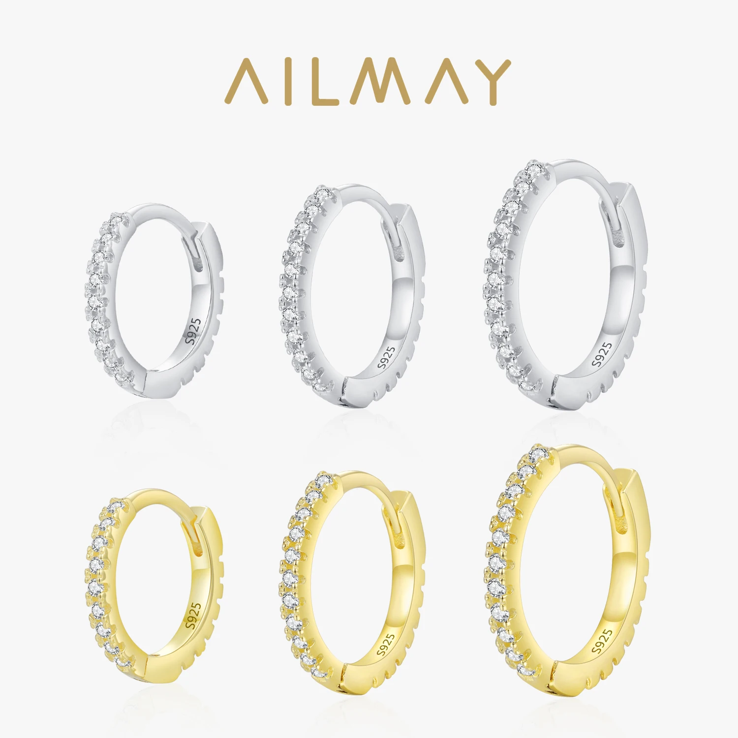 Ailmay, 3 размера, стерлинговое серебро 925 пробы, простые штабелируемые круглые классические базовые серьги-кольца золотого цвета для женщин, ювелирные изделия
Ailmay, 3 размера, стерлинговое серебро 925 пробы, простые штабелируемые круглые классические базовые серьги-кольца золотого цвета для женщин, ювелирные изделия