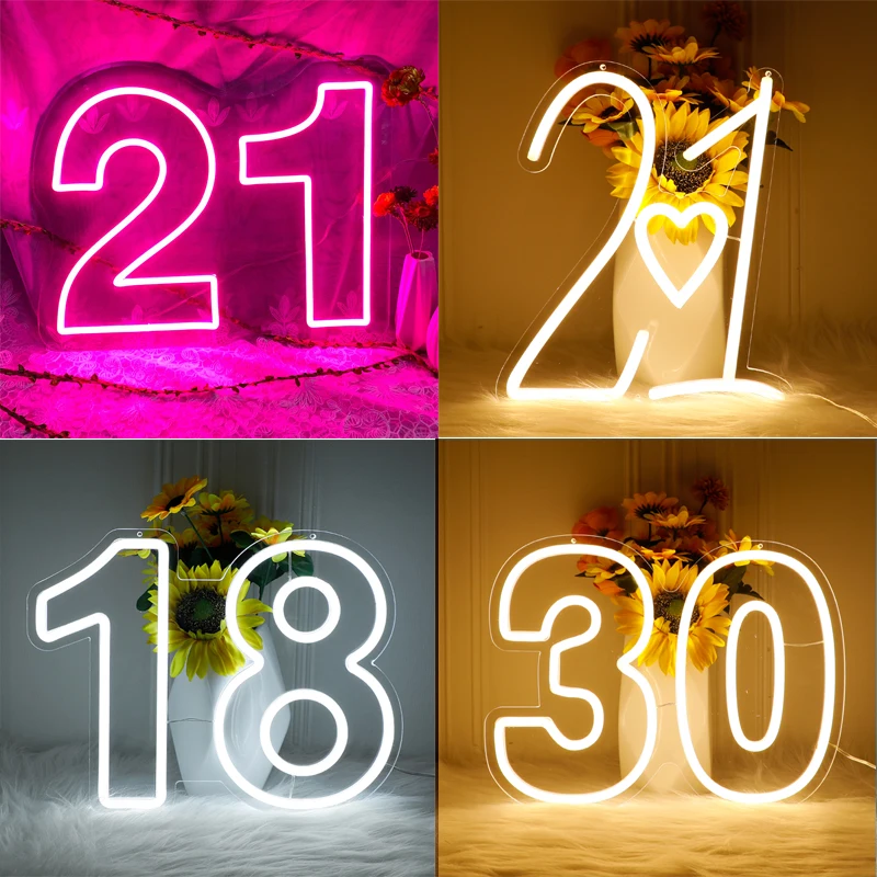 10 Styles Birthday Table Number Neon Sign,Desk Lamp Night Light Wedding LED Neon Sign Custom Number Letter Sign Wedding
10 Styles Birthday Table Number Neon Sign,Desk Lamp Night Light Wedding LED Neon Sign Custom Number Letter Sign Wedding