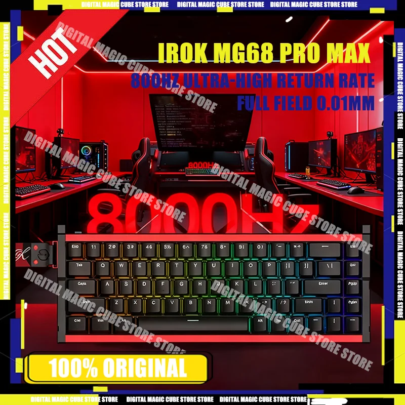Irok MG68 Pro Max для киберспорта, игровая механическая RGB, 3-режимный алюминиевый сплав, 8K, магнитный переключатель клавиатуры, игровые аксессуары на заказ
Irok MG68 Pro Max для киберспорта, игровая механическая RGB, 3-режимный алюминиевый сплав, 8K, магнитный переключатель клавиатуры, игровые аксессуары на заказ