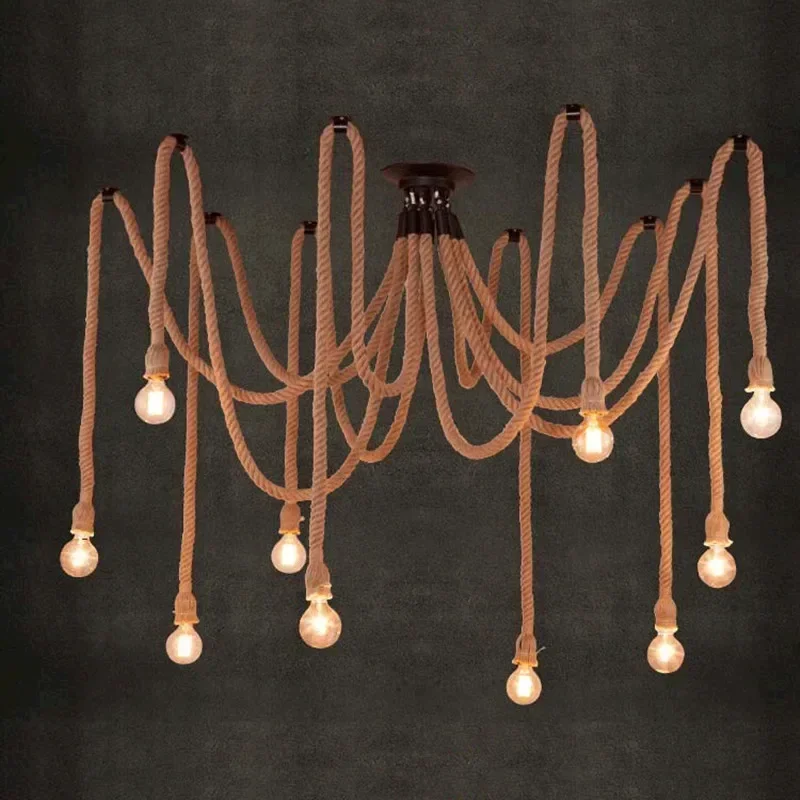 Retro Industrial Hemp Rope Hanging lamps Spider chandelier 5/6/8/10/12/15 Heads DIY Lights For Dining Room Bar
Retro Industrial Hemp Rope Hanging lamps Spider chandelier 5/6/8/10/12/15 Heads DIY Lights For Dining Room Bar
