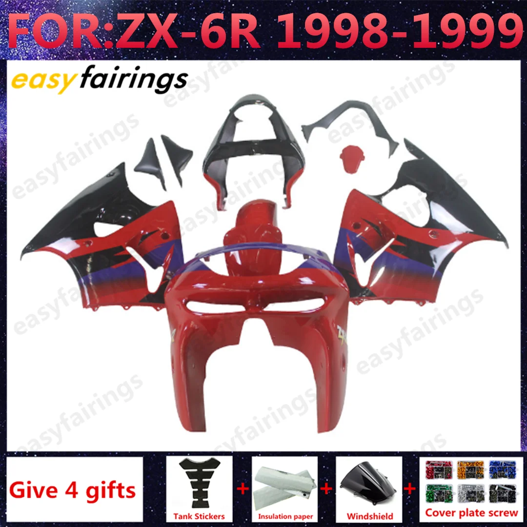 Motorcycle Injection mold full fairing kit fit for ZX-6R ZX6R 1998 1999 98 99 Bodywork Plastics Full Fairings Kits set red blue
Motorcycle Injection mold full fairing kit fit for ZX-6R ZX6R 1998 1999 98 99 Bodywork Plastics Full Fairings Kits set red blue
