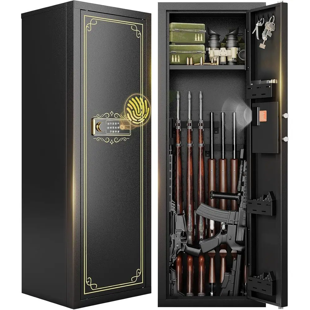 12-15 Capacity Long Gun Safe with Pistol Storage, Password Lock, Adjustable Shelves for Home or Office Security
12-15 Capacity Long Gun Safe with Pistol Storage, Password Lock, Adjustable Shelves for Home or Office Security
