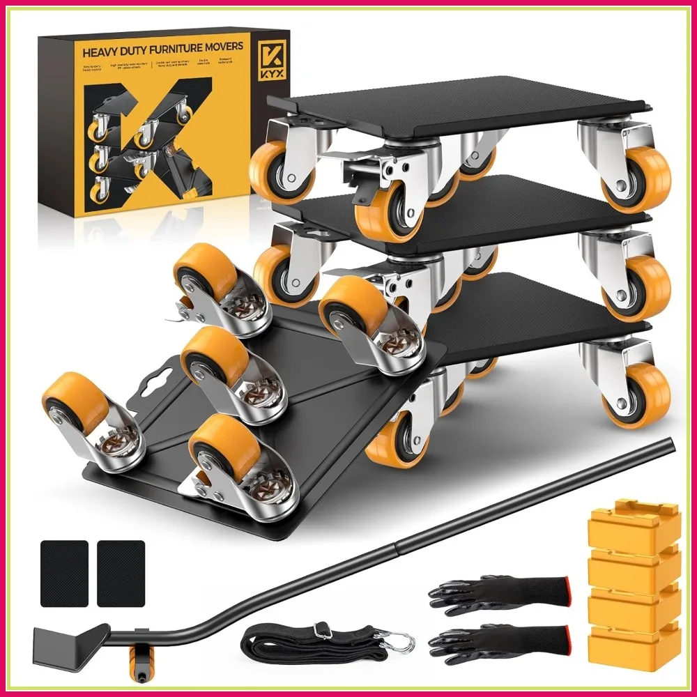 Furniture Dolly Set, 4 Heavy Duty Movers with 5 Wheels, 4000LBS Capacity, 6.9x6.9 in
Furniture Dolly Set, 4 Heavy Duty Movers with 5 Wheels, 4000LBS Capacity, 6.9x6.9 in