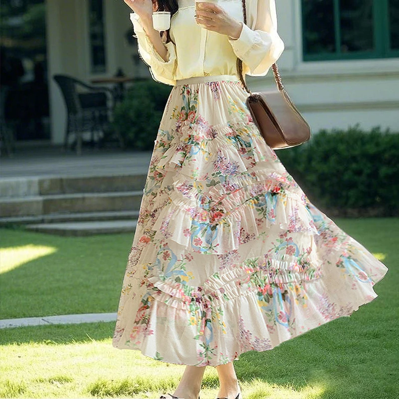 KUSAHIKI French Retro Lace Patchwork Skirt for Women Spring Summer Colorful A-line Cake Mesh Half Length Skirts
KUSAHIKI French Retro Lace Patchwork Skirt for Women Spring Summer Colorful A-line Cake Mesh Half Length Skirts
