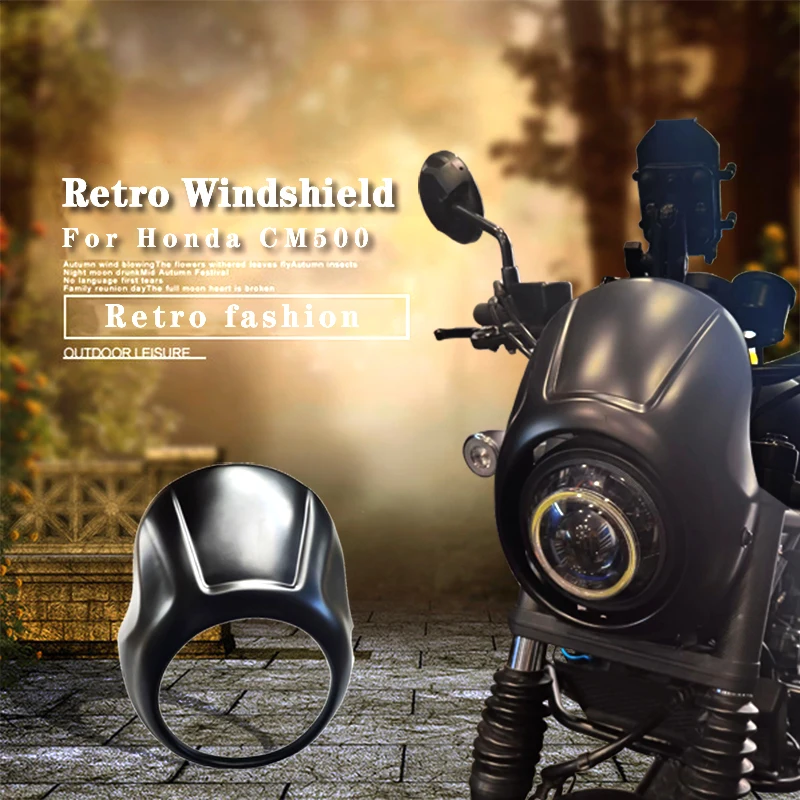 Motorcycle Equipments For Honda CM300 CM500 CMX300 CMX500 Windshield Wind Deflector Screen ABS Black Retro Windscreen
Motorcycle Equipments For Honda CM300 CM500 CMX300 CMX500 Windshield Wind Deflector Screen ABS Black Retro Windscreen