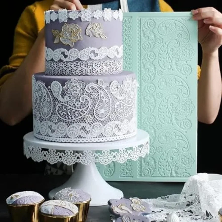 Paisley Lace Silicone impression Mat fondant imprint lace mat Cake candy Decorating Supplies Pastry gumpaste Sugar Paste Baking
Paisley Lace Silicone impression Mat fondant imprint lace mat Cake candy Decorating Supplies Pastry gumpaste Sugar Paste Baking