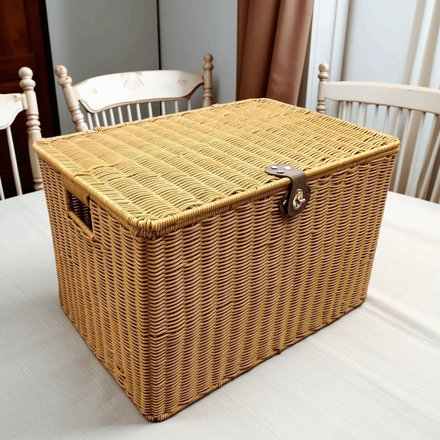 Oversized flip storage box/storage basket/leather buckle glove box/harvest basket/gift box/clothes/underwear/shoes
Oversized flip storage box/storage basket/leather buckle glove box/harvest basket/gift box/clothes/underwear/shoes