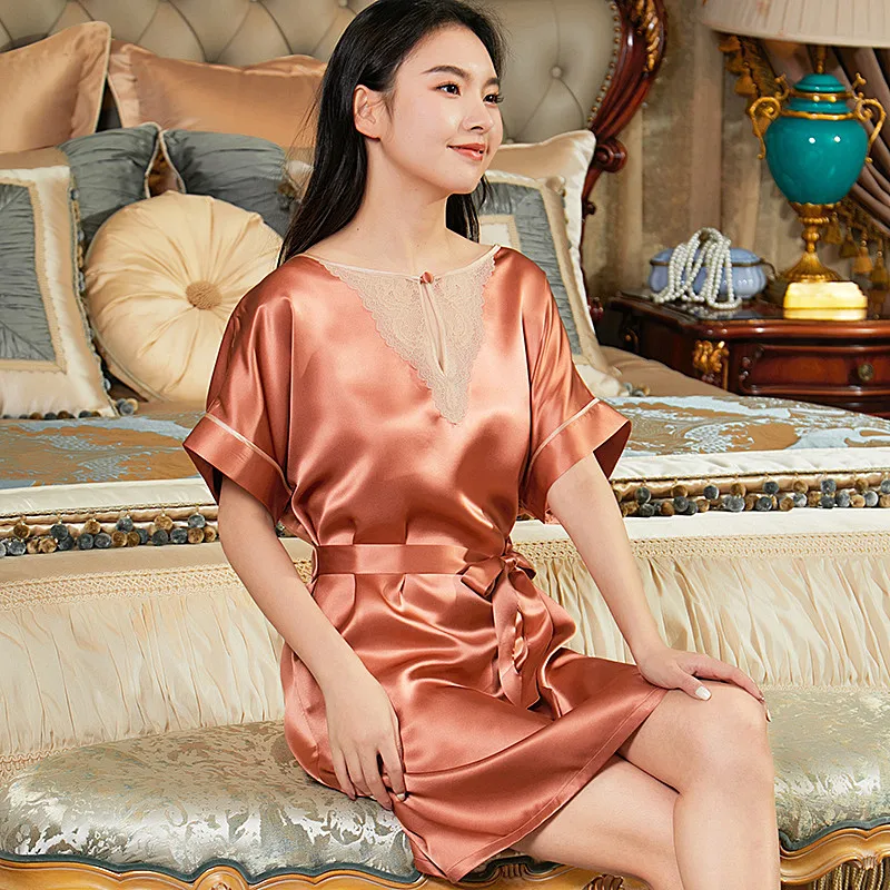 Ночная рубашка больших размеров из 100% тутового шелка, сорочка, женская пижама с круглым вырезом, мини-платье, сексуальная кружевная ночная рубашка с поясом, летняя тонкая одежда для сна
Ночная рубашка больших размеров из 100% тутового шелка, сорочка, женская пижама с круглым вырезом, мини-платье, сексуальная кружевная ночная рубашка с поясом, летняя тонкая одежда для сна