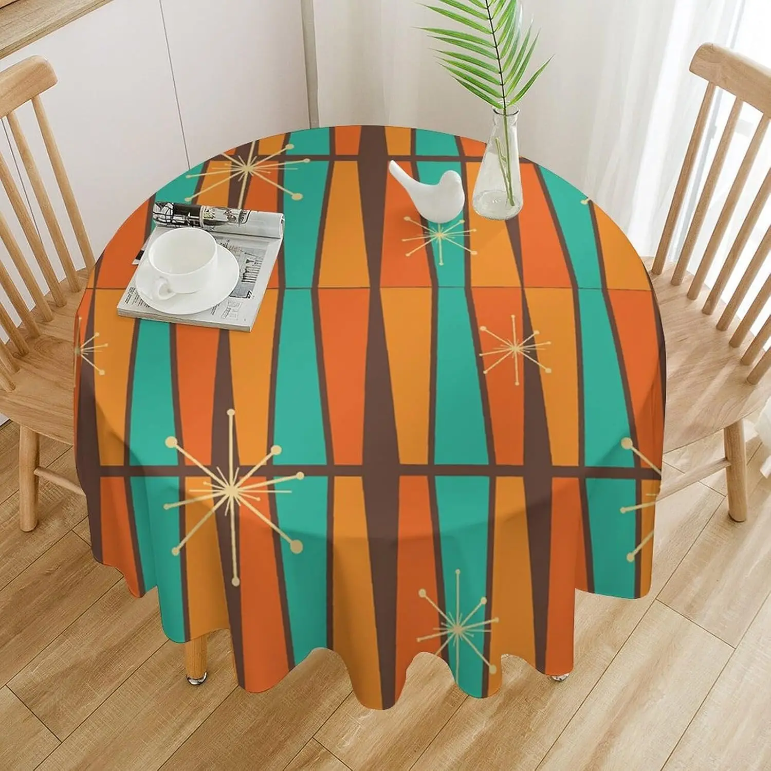 Mid Century Modern Orange Yellow Geometry Round Tablecloth Retro Colorful Art Table Cover for Kitchen Dining Party Patio
Mid Century Modern Orange Yellow Geometry Round Tablecloth Retro Colorful Art Table Cover for Kitchen Dining Party Patio
