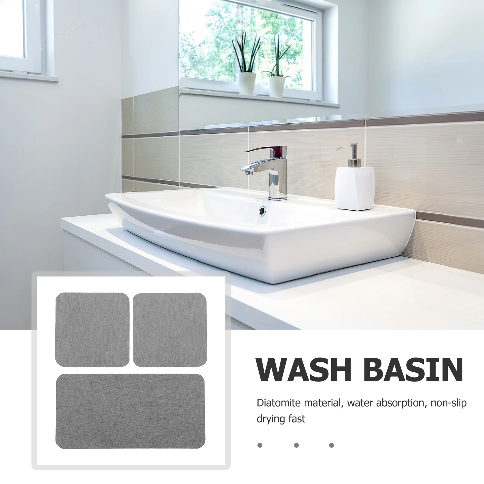 3 Pcs Anti-slip Soap Holder Bathroom Countertop Absorbent Mats Cup Pad Coasters Diatomite Tray Pads Counterop 
3 Pcs Anti-slip Soap Holder Bathroom Countertop Absorbent Mats Cup Pad Coasters Diatomite Tray Pads Counterop
