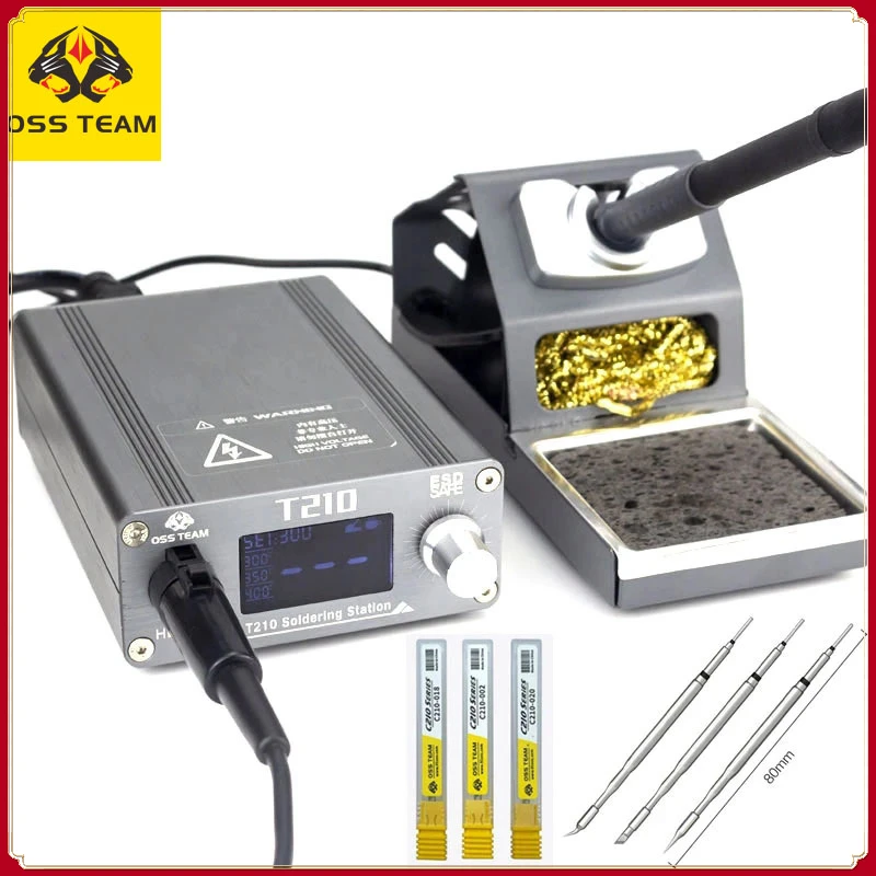 OSS T210 Electric Soldering Station With C210 Tips For Mobile Phone Motherboard Repair Soldering Iron Fast Heating Welding Kits
OSS T210 Electric Soldering Station With C210 Tips For Mobile Phone Motherboard Repair Soldering Iron Fast Heating Welding Kits