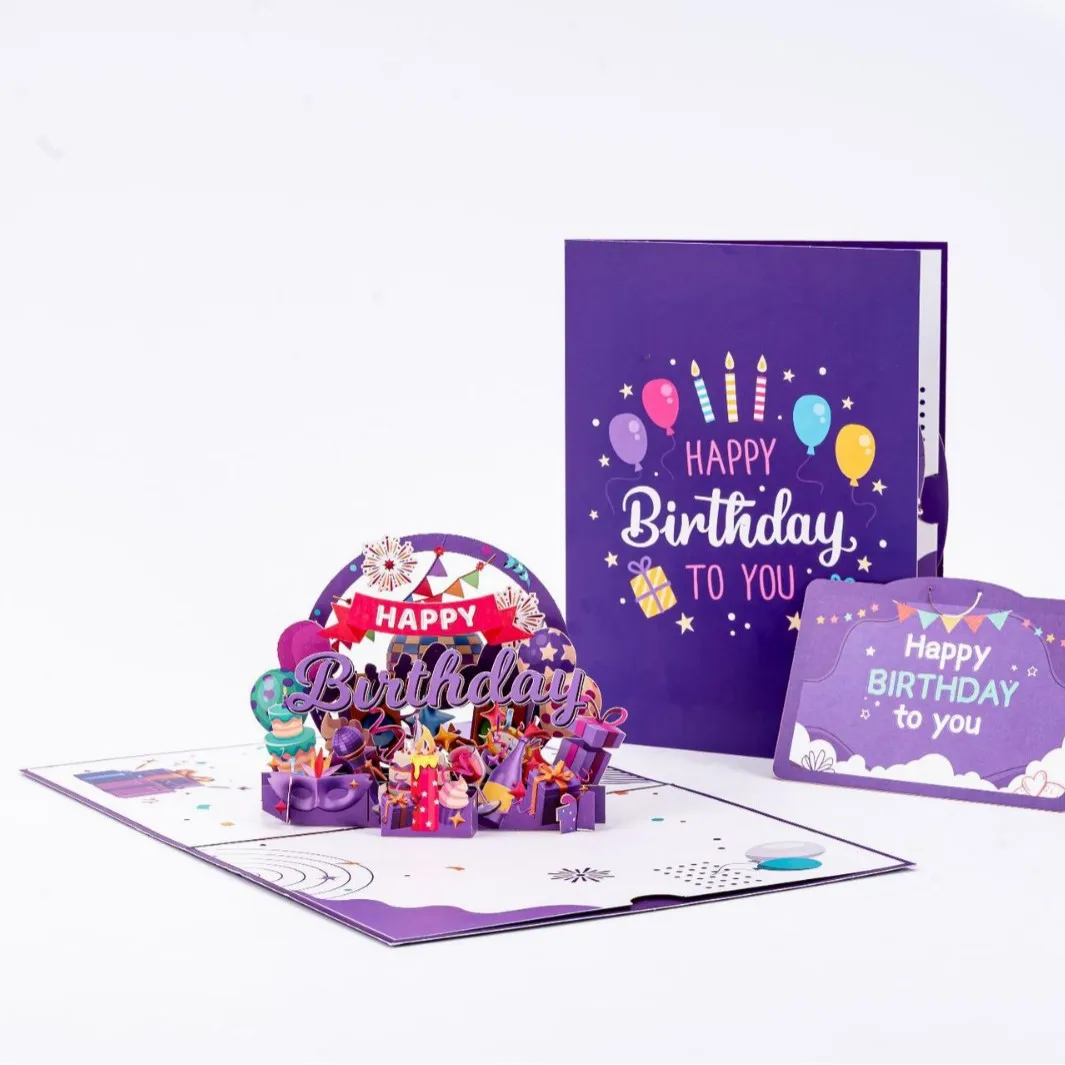 3D Pop-Up Purple Cards Gifts Birthday Card Surprise Gifts Postcard Birthday Party Invitations Greeting Cards with Envelope
3D Pop-Up Purple Cards Gifts Birthday Card Surprise Gifts Postcard Birthday Party Invitations Greeting Cards with Envelope