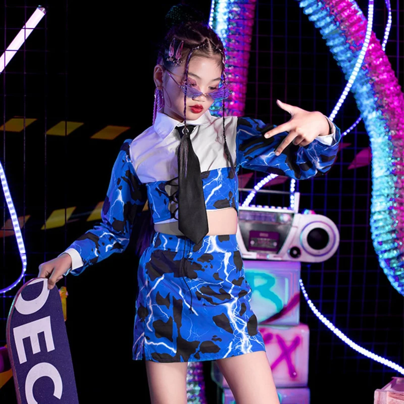 Group Jazz Dance Clothes Girls Blue Leopard Top Skirt Kids Kpop Stage Outfit Hip Hop Dance Costume Street Dance Wear XS6039
Group Jazz Dance Clothes Girls Blue Leopard Top Skirt Kids Kpop Stage Outfit Hip Hop Dance Costume Street Dance Wear XS6039