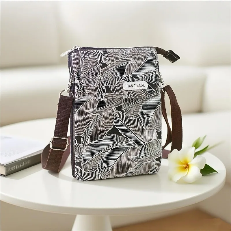 Pastoral Leaf Large-screen Fabric 5-layer Messenger Mobile Phone Bag, Women's Diagonal Span Bag
Pastoral Leaf Large-screen Fabric 5-layer Messenger Mobile Phone Bag, Women's Diagonal Span Bag