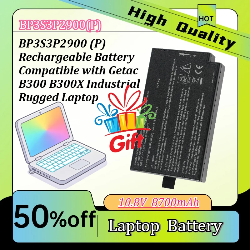 BP3S3P2900 (P) Rechargeable Battery Compatible with Getac B300 B300X Industrial Rugged Laptop 10.8V 8700mAh
BP3S3P2900 (P) Rechargeable Battery Compatible with Getac B300 B300X Industrial Rugged Laptop 10.8V 8700mAh