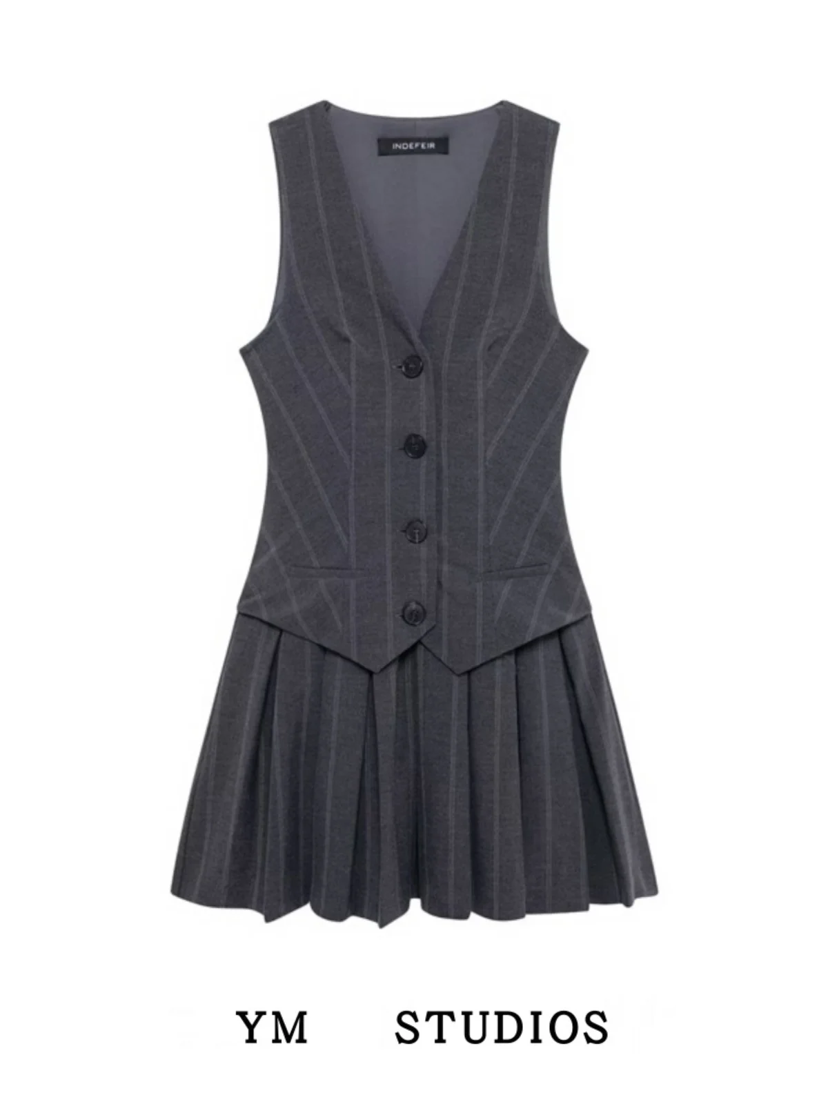 Briti Sle College ey Stripe Splice Dr Vintage Vest ort Skirt Sweet And Spicy Sle mid High Waist Spring Summer
Briti Sle College ey Stripe Splice Dr Vintage Vest ort Skirt Sweet And Spicy Sle mid High Waist Spring Summer