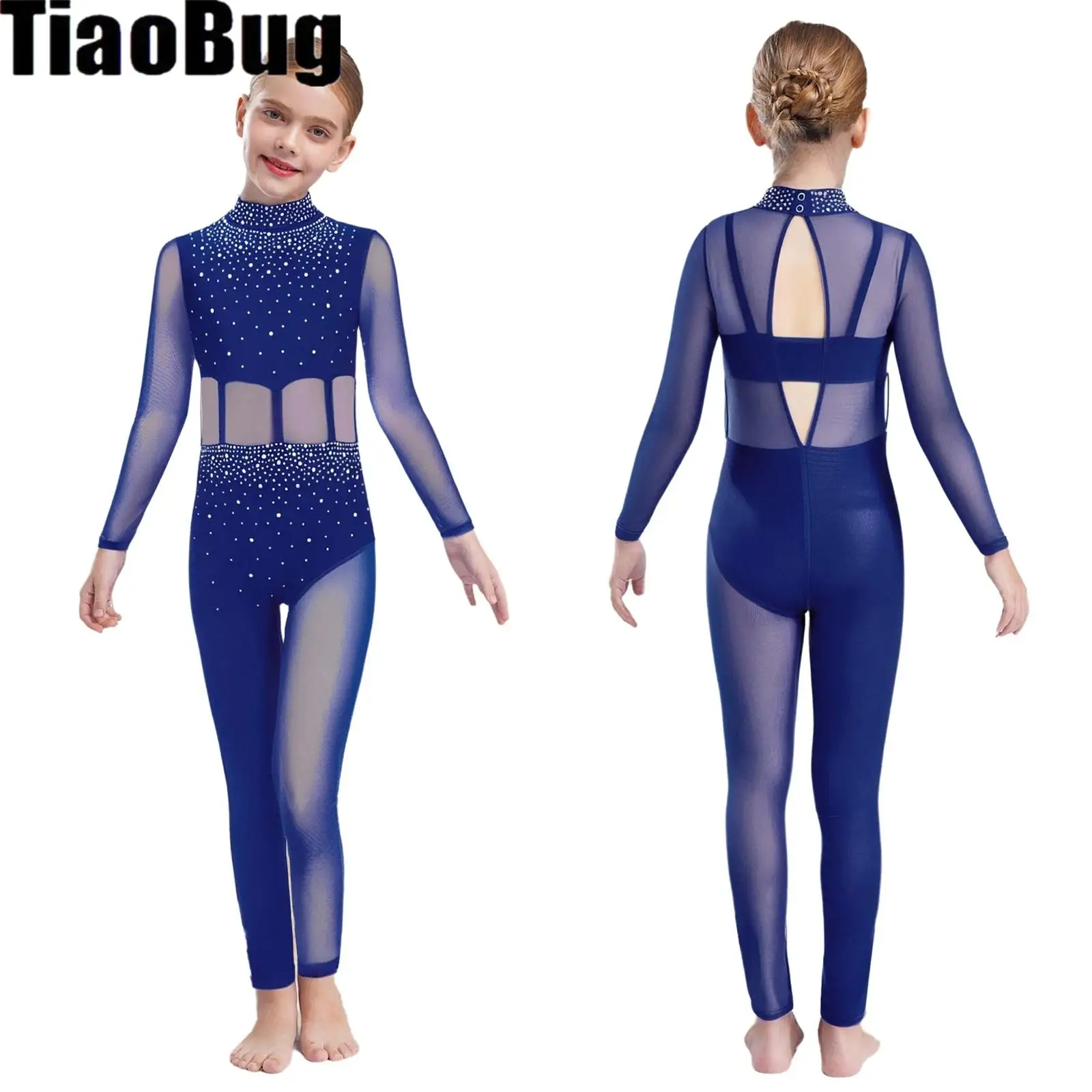 Girls Gymnastics Leotard Jumpsuit Figure Skating Dance Costume Mock Neck Long Sleeve Sheer Mesh Sparkly Rhinestones Bodysuit
Girls Gymnastics Leotard Jumpsuit Figure Skating Dance Costume Mock Neck Long Sleeve Sheer Mesh Sparkly Rhinestones Bodysuit