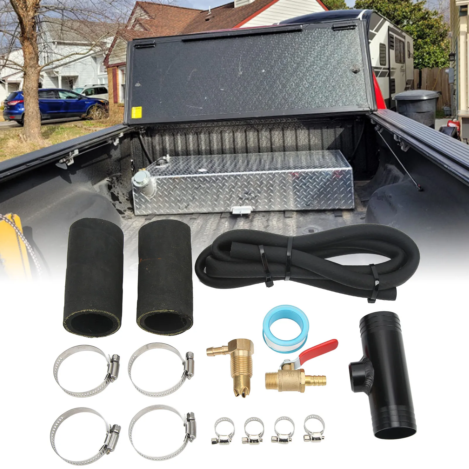 Auxiliary Transfer Tank Connector Kit with Fuel Pipe Connector Tee Clamp 11025 Replacement for Ford F250 Diesel Trucks
Auxiliary Transfer Tank Connector Kit with Fuel Pipe Connector Tee Clamp 11025 Replacement for Ford F250 Diesel Trucks