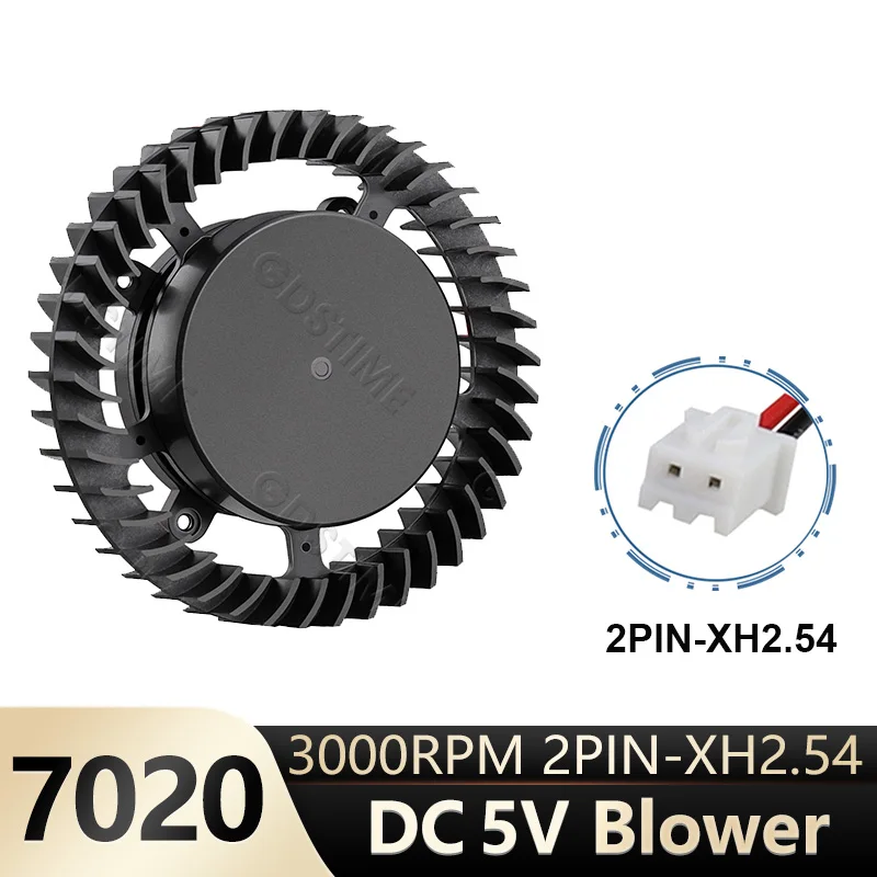 Gdstime 70x70x20mm DC 5V 3000RPM Blower 7cm Big Air Flow 7020 Centrifugal Radial Turbo Fan for Cabinet Purifier VGA Card Cooling
Gdstime 70x70x20mm DC 5V 3000RPM Blower 7cm Big Air Flow 7020 Centrifugal Radial Turbo Fan for Cabinet Purifier VGA Card Cooling