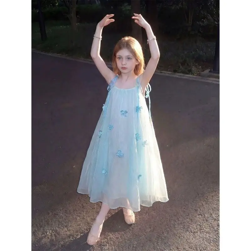 Kids Girls Cute Butterfly Dress Light Blue Chiffon Sundress with 3D Butterfly Appliques, Flowy A-Line Summer Outfit for Toddlers
Kids Girls Cute Butterfly Dress Light Blue Chiffon Sundress with 3D Butterfly Appliques, Flowy A-Line Summer Outfit for Toddlers