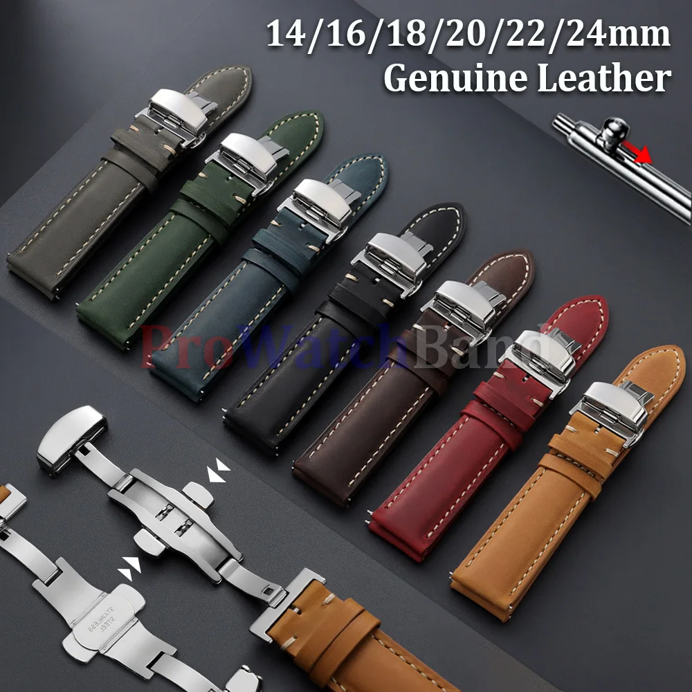 14/16/18/20/22mm 24mm Genuine Calfskin Wristband Men Women Business Watch Band Rose Gold Butterfly Buckle Stitching Brown Strap
14/16/18/20/22mm 24mm Genuine Calfskin Wristband Men Women Business Watch Band Rose Gold Butterfly Buckle Stitching Brown Strap