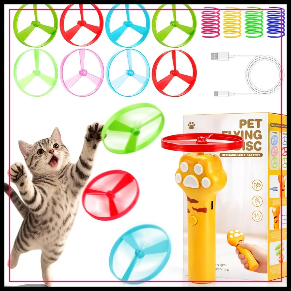 Interactive Cat Toy Disc Launcher with 8 Flying Discs for Indoor Kittens & Adult Cats
Interactive Cat Toy Disc Launcher with 8 Flying Discs for Indoor Kittens & Adult Cats