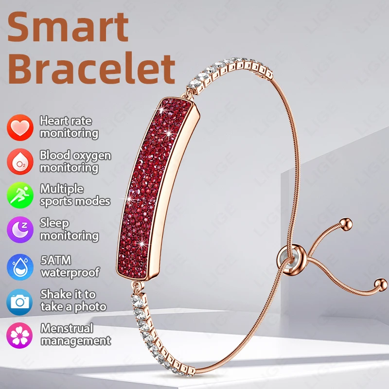 LIGE 2026 Fashion Smart Bracelet Women Diamond Smartband Female Health Sleep Monitoring 5ATM Waterproof Sport Fitness Smartwatch
LIGE 2026 Fashion Smart Bracelet Women Diamond Smartband Female Health Sleep Monitoring 5ATM Waterproof Sport Fitness Smartwatch