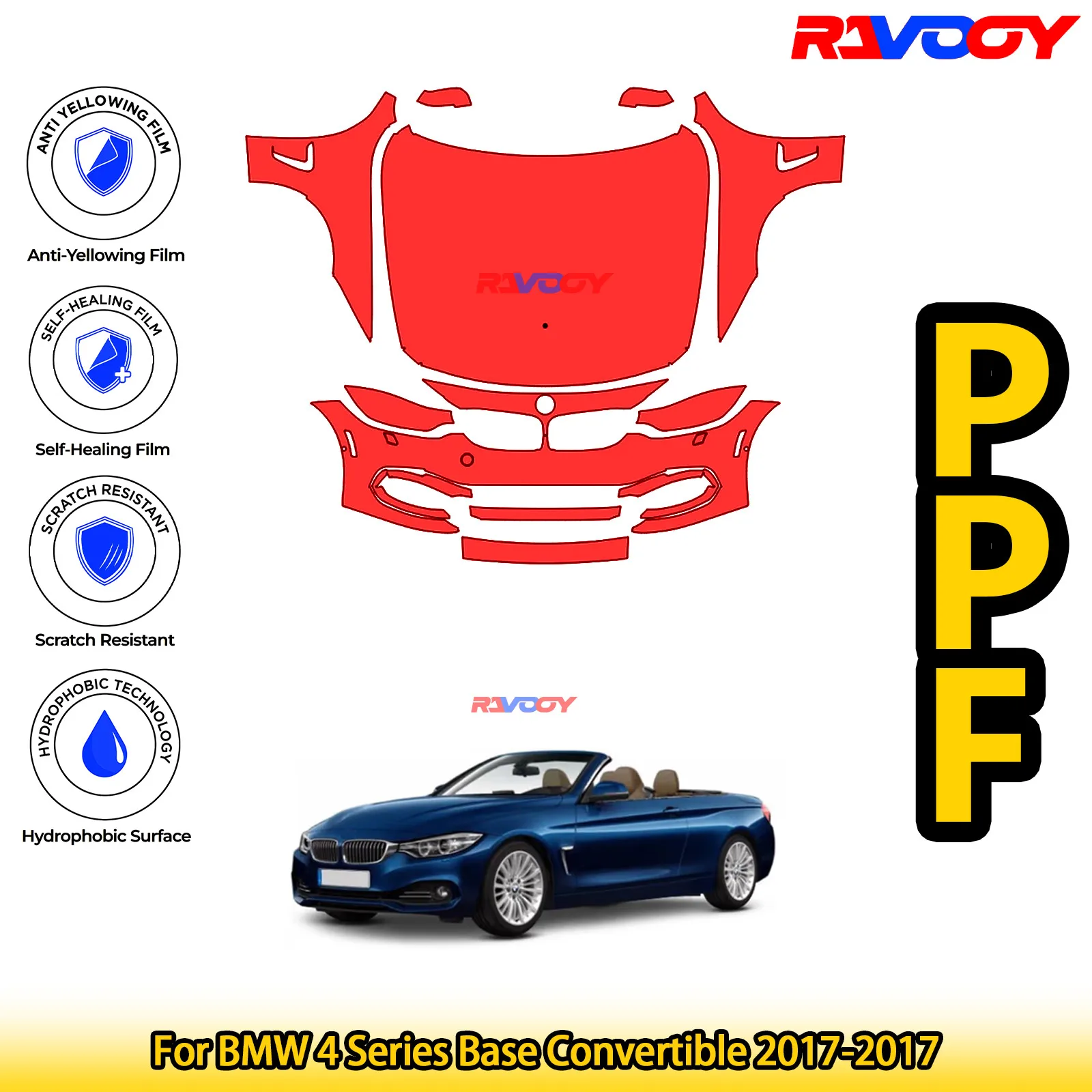 Для BMW 4 Series Base Convertible 2017-2017 глянцевая матовая черная предварительно вырезанная передняя защитная пленка PPF Kit
Для BMW 4 Series Base Convertible 2017-2017 глянцевая матовая черная предварительно вырезанная передняя защитная пленка PPF Kit