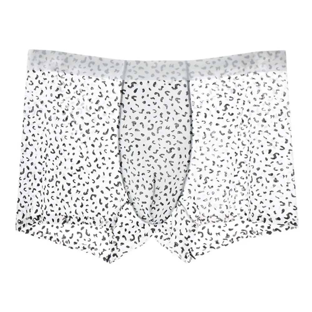 Simple Thin Ice Silk Boxer Briefs Stripe Breathable Leopard Print Boxers Seamless See Through Cool Feeling Underpants Daily
Simple Thin Ice Silk Boxer Briefs Stripe Breathable Leopard Print Boxers Seamless See Through Cool Feeling Underpants Daily