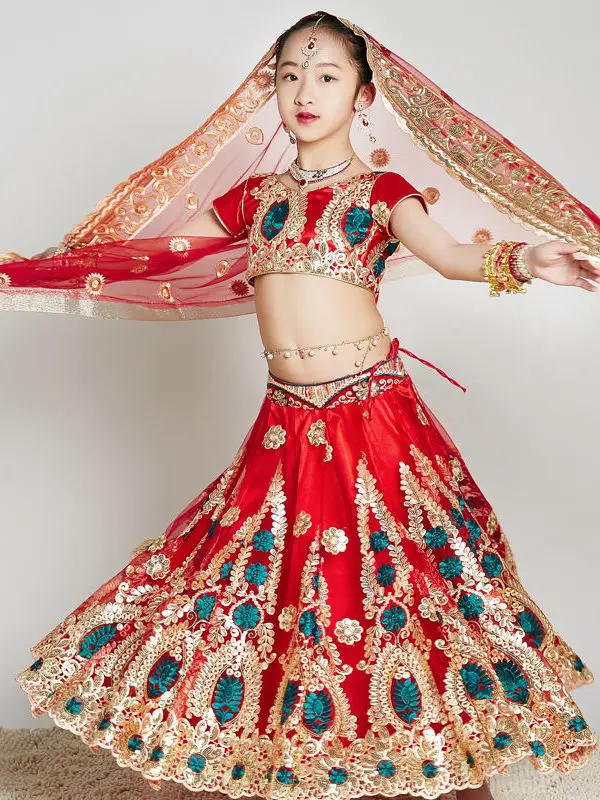 Индийский танцевальный костюм Lengha для выступления на сцене, бутиковый вышитый Детский комплект в стиле Болливуд, Детский комплект
Индийский танцевальный костюм Lengha для выступления на сцене, бутиковый вышитый Детский комплект в стиле Болливуд, Детский комплект