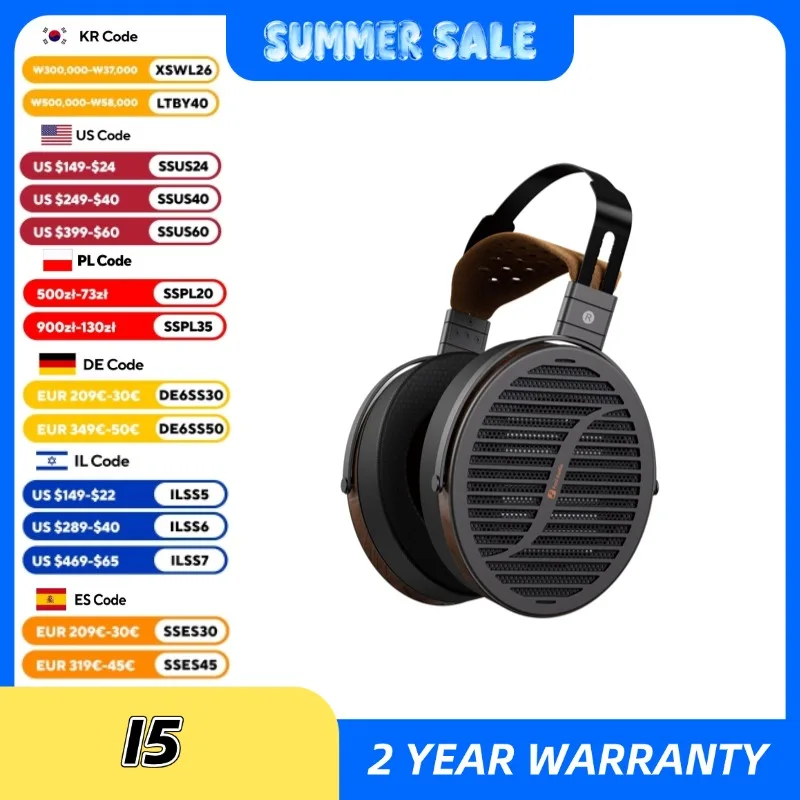 Fosi Audio i5 Open-Back Planar Magnetic Headphones with 97mm Diaphragm Professional Hifi Monitor Wired Headset For Studio
Fosi Audio i5 Open-Back Planar Magnetic Headphones with 97mm Diaphragm Professional Hifi Monitor Wired Headset For Studio