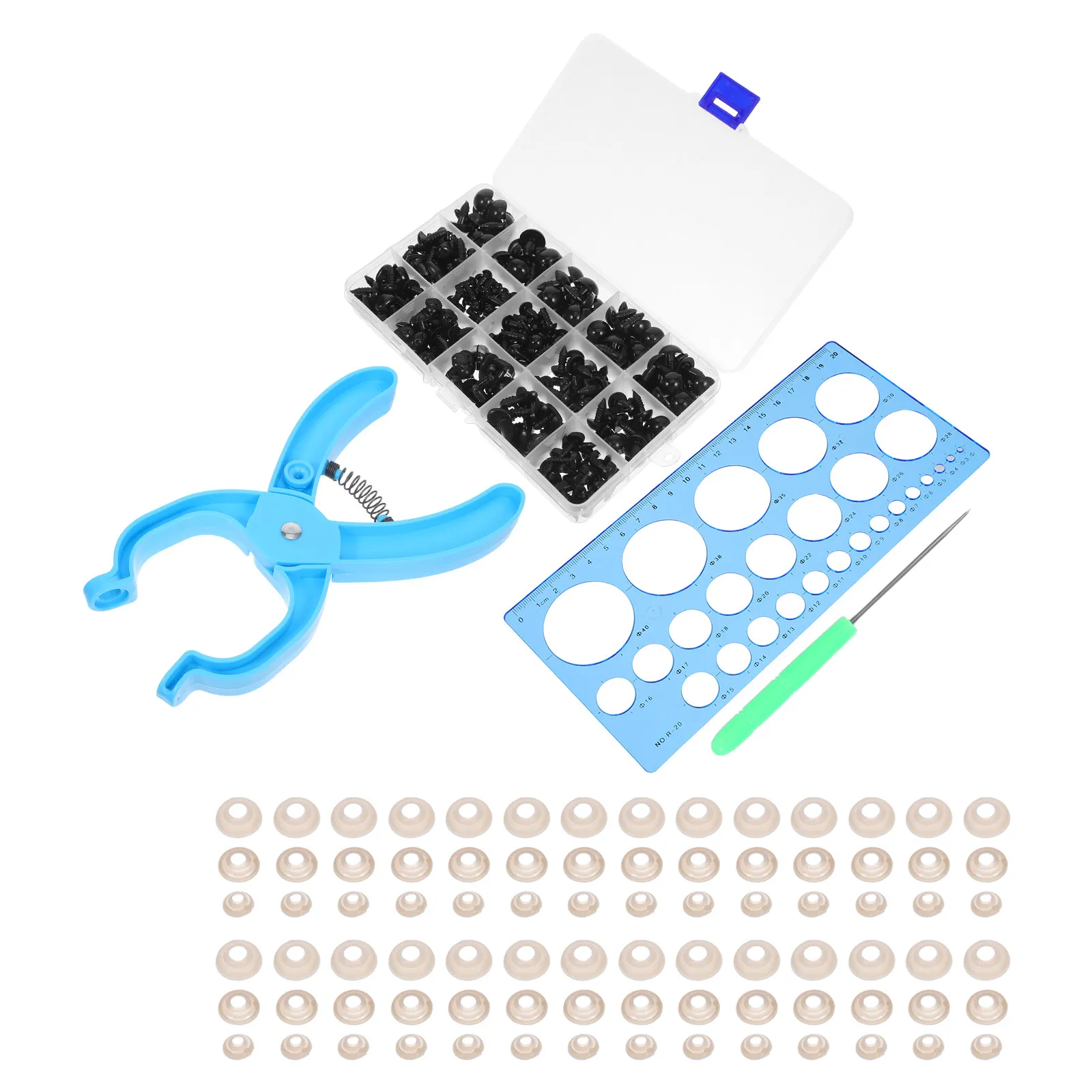 Набор инструментов для безопасного крепления глаз, эргономичный дизайн, быстрая установка, для изготовления вязаных игрушек, вспомогательный инструмент для точного крепления глаз
Набор инструментов для безопасного крепления глаз, эргономичный дизайн, быстрая установка, для изготовления вязаных игрушек, вспомогательный инструмент для точного крепления глаз