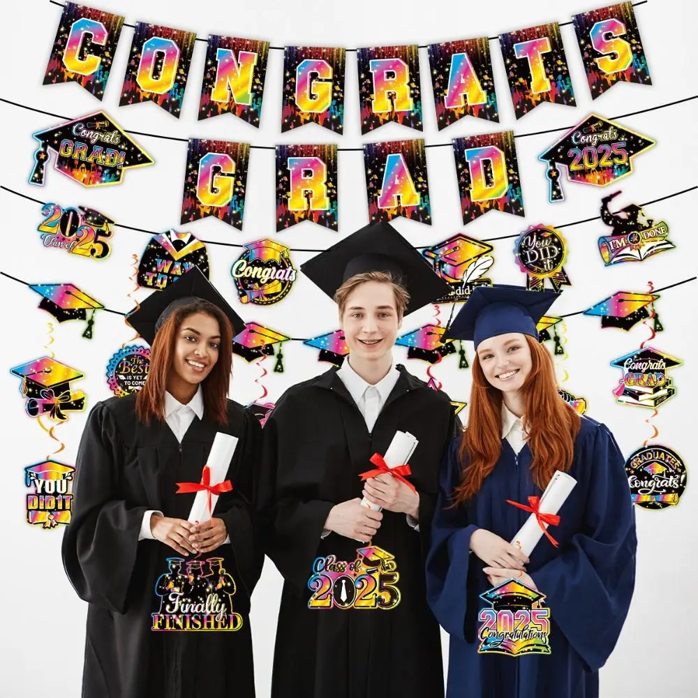 Funny Colorful 2025 Graduation Banner Paper Festival Congrats Grad Banner Celebrate Graduation Spiral Hanging Decor Party Favors
Funny Colorful 2025 Graduation Banner Paper Festival Congrats Grad Banner Celebrate Graduation Spiral Hanging Decor Party Favors