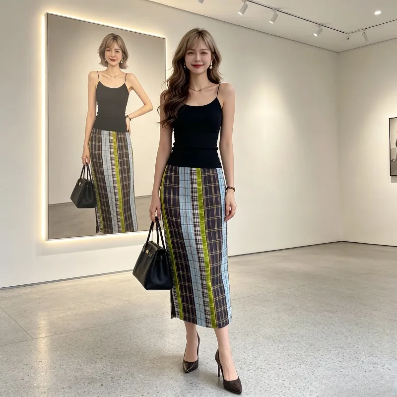 Miyake Pleated 2026 New Vintage Plaid Patchwork Skirt Women's Mid-Length Slimming Straight Skirt High-End Versatile Skirt Pleat
Miyake Pleated 2026 New Vintage Plaid Patchwork Skirt Women's Mid-Length Slimming Straight Skirt High-End Versatile Skirt Pleat