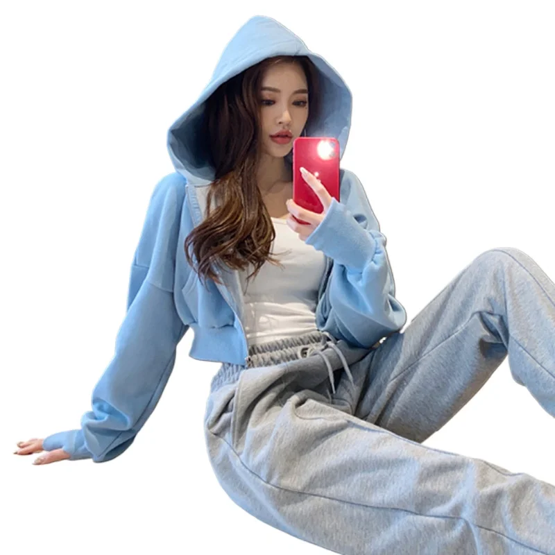 New Fleece Baggy Zipper Women Hooded Cardigan Yoga Jacket Sports Short Sweatshirt Womens Gothic Coats Spring Autumn Y2k Clothes
New Fleece Baggy Zipper Women Hooded Cardigan Yoga Jacket Sports Short Sweatshirt Womens Gothic Coats Spring Autumn Y2k Clothes