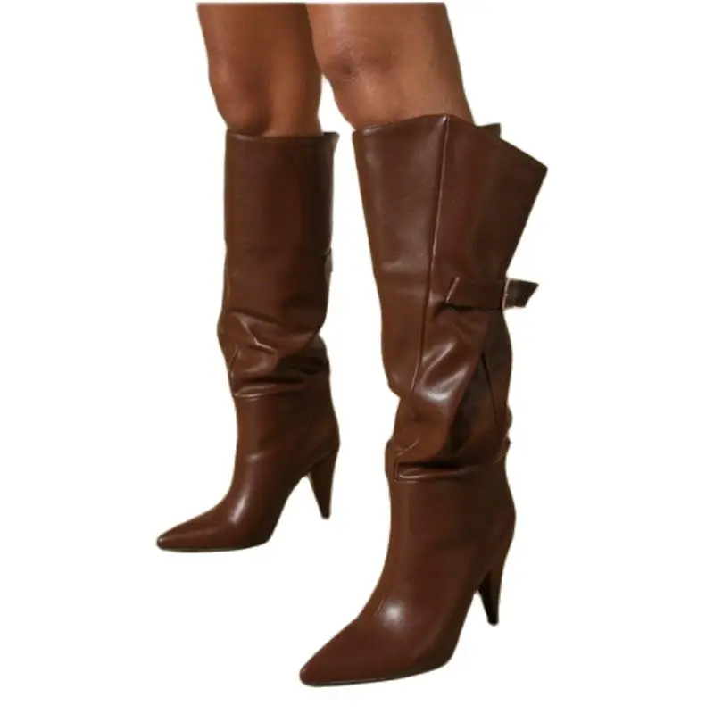2022 Women's Autumn and Winter New European and American Fashion Metal Buckle and Knee Pointed Stiletto High-heeled Sleeve Boots
2022 Women's Autumn and Winter New European and American Fashion Metal Buckle and Knee Pointed Stiletto High-heeled Sleeve Boots