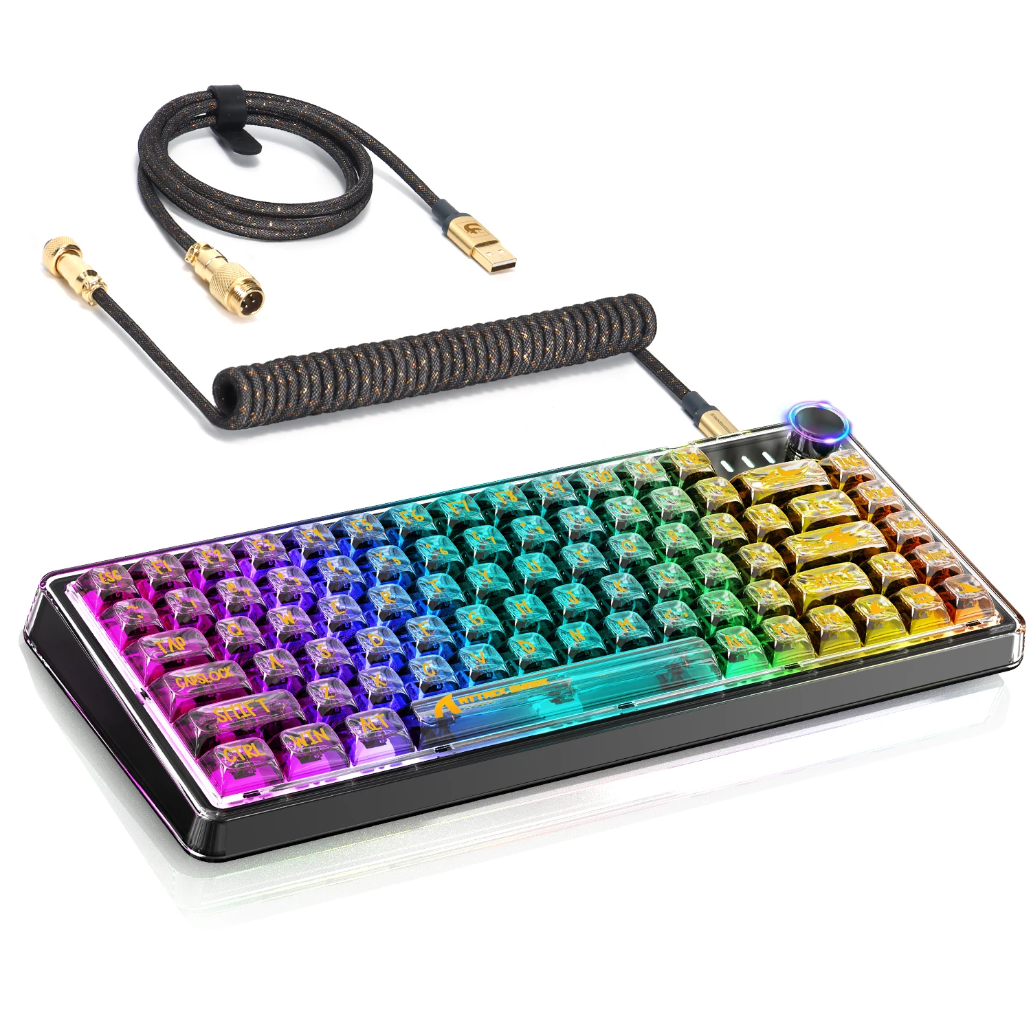 ATTACK SHARK K75 75% TKL Mechanical Gaming Keyboard, BT5.0/2.4G/USB-C,RGB,Transparent Gasket with Knob, Hot-Swap, 4000mAh
ATTACK SHARK K75 75% TKL Mechanical Gaming Keyboard, BT5.0/2.4G/USB-C,RGB,Transparent Gasket with Knob, Hot-Swap, 4000mAh