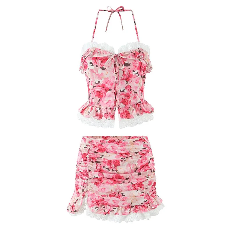 Бохо с цветочным принтом, комплект из 2 предметов, праздничный летний женский сексуальный топ с открытой спиной и лямкой на шее + мини-юбка
Бохо с цветочным принтом, комплект из 2 предметов, праздничный летний женский сексуальный топ с открытой спиной и лямкой на шее + мини-юбка