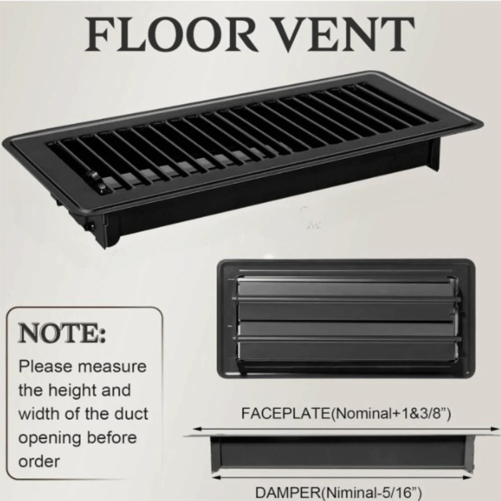 Carbon Steel Floor Register High Efficiency Rustproof Metal Floor Vent Covers Adjustable Easy to Install Floor Vent Covers
Carbon Steel Floor Register High Efficiency Rustproof Metal Floor Vent Covers Adjustable Easy to Install Floor Vent Covers