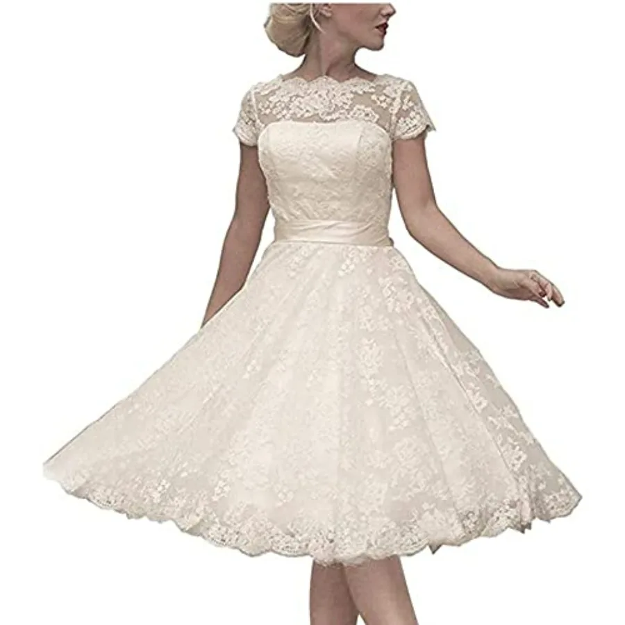 Abaowedding Women's Cocktail Dress Floral Lace Knee Length Short Formal Wedding Bridal Gown
Abaowedding Women's Cocktail Dress Floral Lace Knee Length Short Formal Wedding Bridal Gown