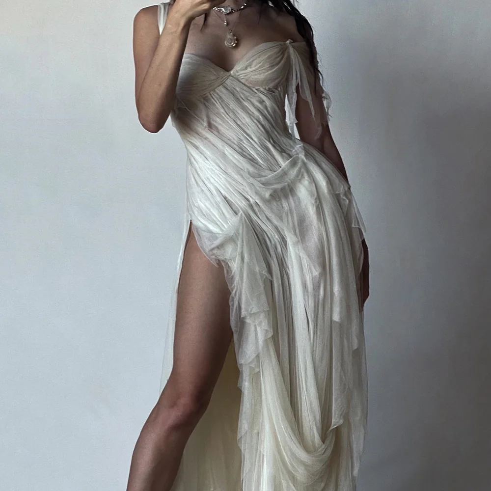 Customized Sexy Organza Straight Side Slit Off the Shoulder Evening Dress High Quality Floor Length vestidos para mujer
Customized Sexy Organza Straight Side Slit Off the Shoulder Evening Dress High Quality Floor Length vestidos para mujer