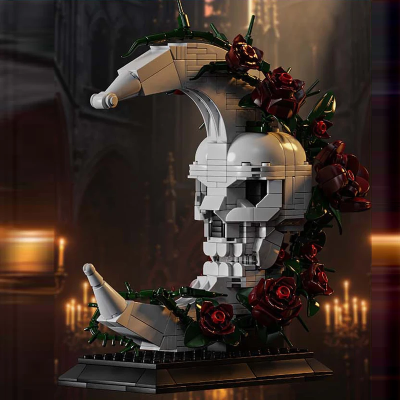 Skull Moon Rose Building blocks Skeleton Gothic style high difficulty Assembly model Creative Ornament Dark style Gift
Skull Moon Rose Building blocks Skeleton Gothic style high difficulty Assembly model Creative Ornament Dark style Gift