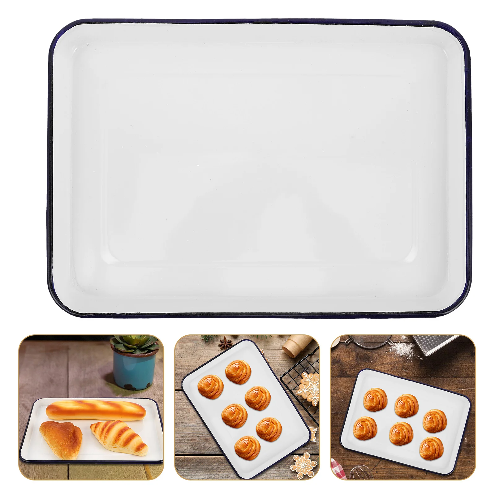 Enamel Baking Pan Rectangle Retro Large Capacity Oven Tray Fruit Loaf Plate Kitchen Camping Cookie Pie Roast Sheet
Enamel Baking Pan Rectangle Retro Large Capacity Oven Tray Fruit Loaf Plate Kitchen Camping Cookie Pie Roast Sheet