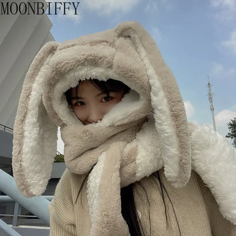Scarf Hat Glove 3 Piece Women Cute Big Ear Bunny Winter Warm Soft Thickening Pocket Hats Thicker Warmer Outer Hat for Women
Scarf Hat Glove 3 Piece Women Cute Big Ear Bunny Winter Warm Soft Thickening Pocket Hats Thicker Warmer Outer Hat for Women