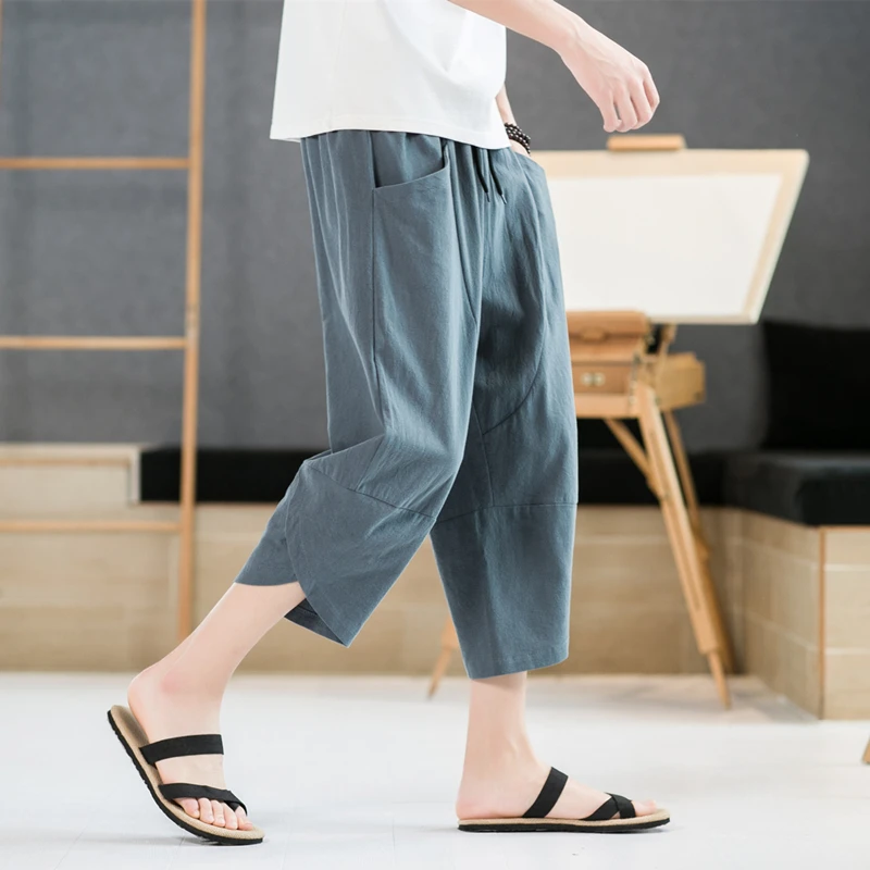 Men's Summer Thin Ice Silk Seven-Foot Pants Qui-Drng Sports Loose Straight-Harlan Casual Cotton Trousers Youth Faion
Men's Summer Thin Ice Silk Seven-Foot Pants Qui-Drng Sports Loose Straight-Harlan Casual Cotton Trousers Youth Faion