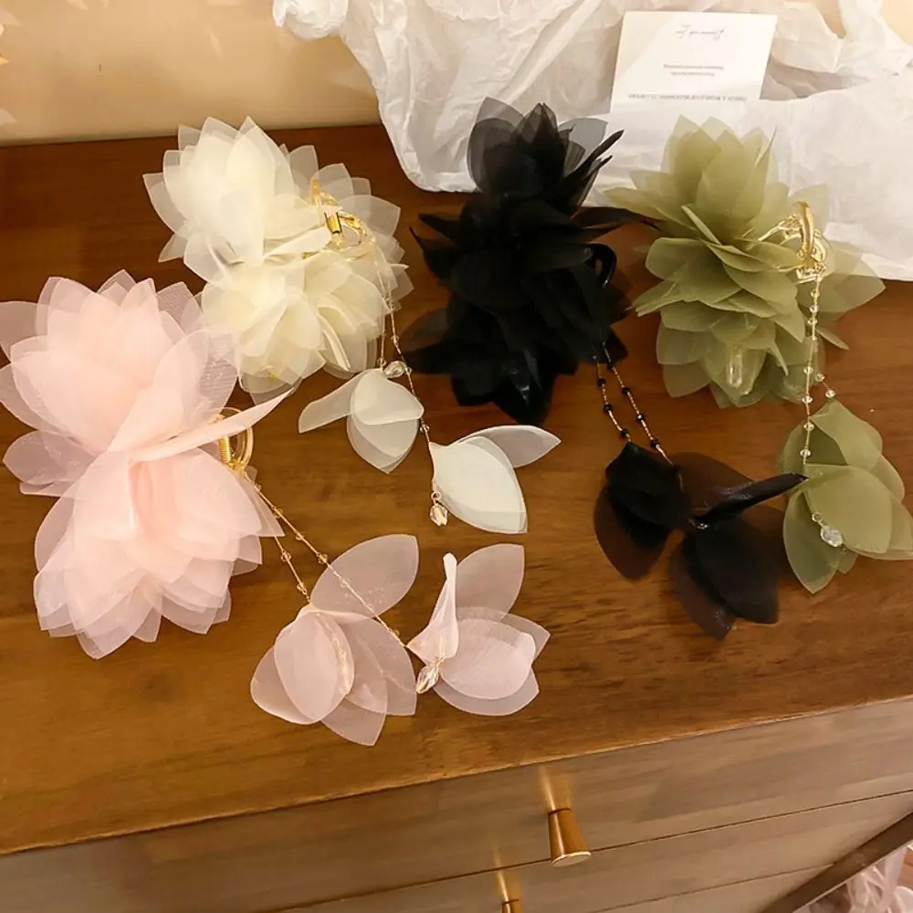Fashion Long Tassel Hair Clip Mesh Flower Elegant Hairpin Shark Clip Hair Accessories
Fashion Long Tassel Hair Clip Mesh Flower Elegant Hairpin Shark Clip Hair Accessories
